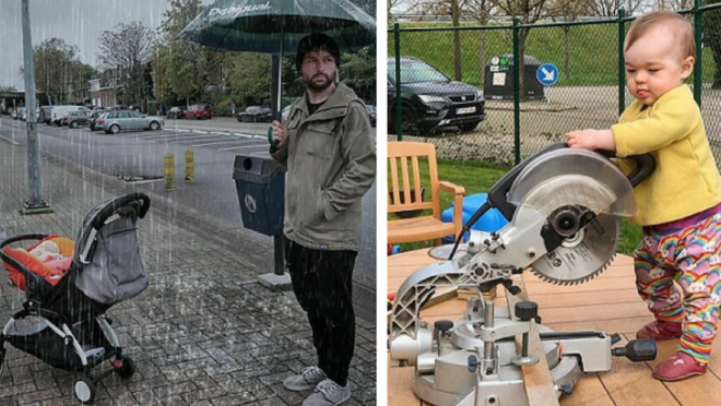 Když hlídá vtipný táta, který posílá partnerce originální snímky. Vybrali jsme 10 nejlepších z nich Náhledový obrázek