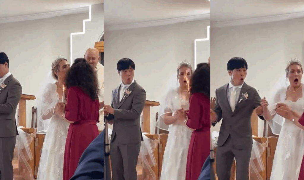 Nevěsta při obřadu zapálila matce vlasy: Maminko, ty nám hoříš Náhledový obrázek